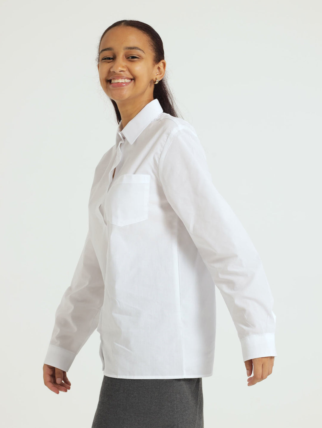 Girls Long Sleeve Shirt - White