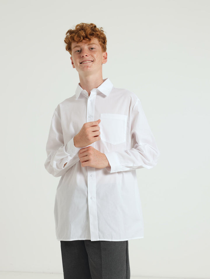 Boys Long Sleeve 2 Pack Shirts - White