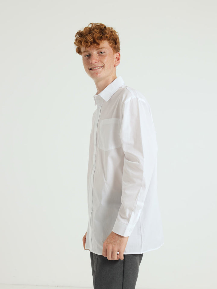 Boys Long Sleeve 2 Pack Shirts - White