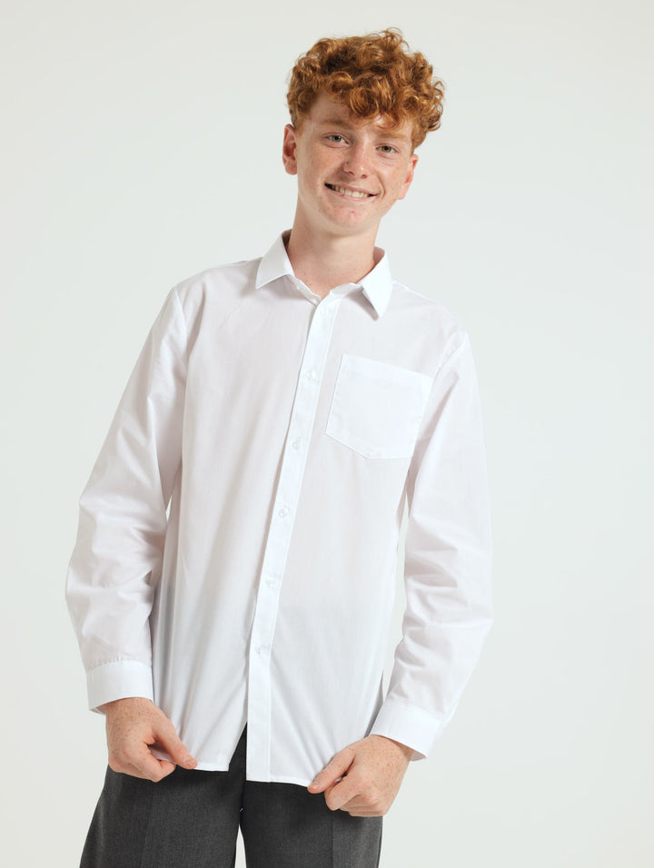 Boys Long Sleeve 2 Pack Shirts - White