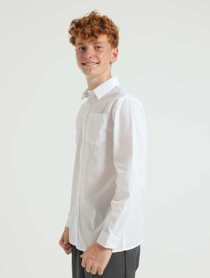 Boys Long Sleeve 2 Pack Shirts - White