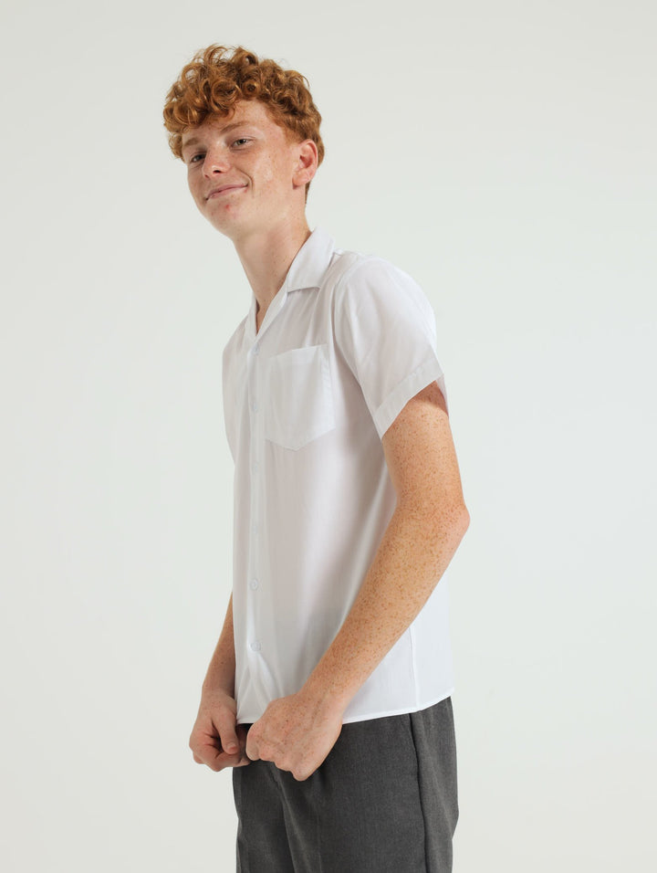 Unisex Open Collared Shirt - White