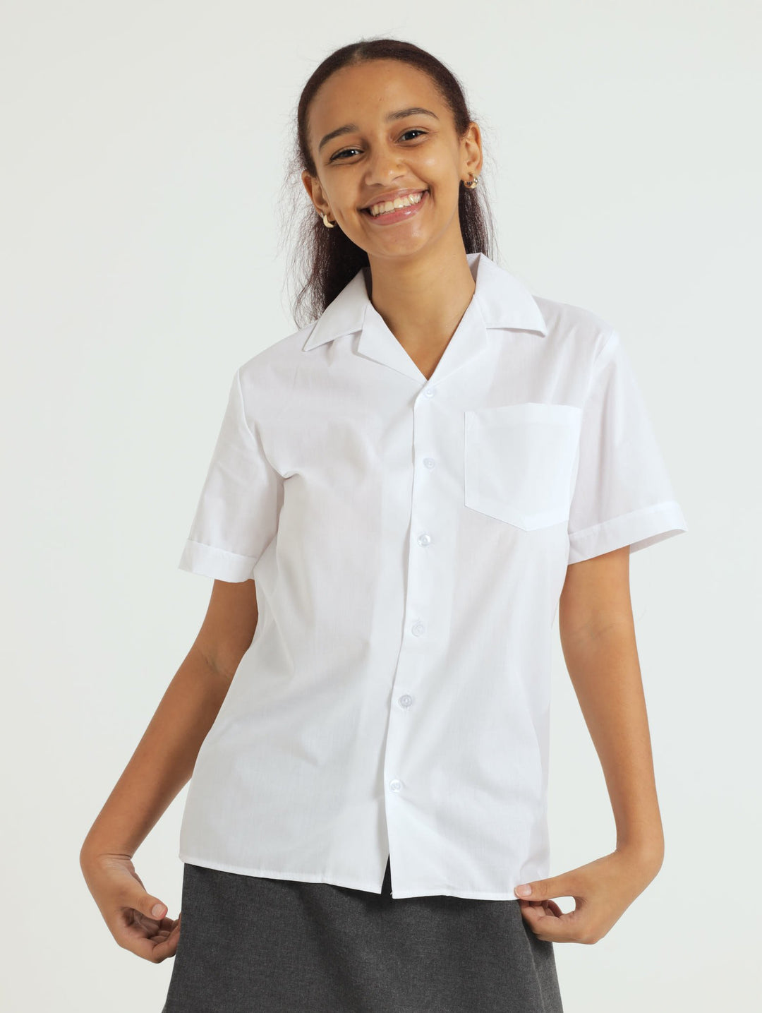 Unisex Open Collared Shirt - White