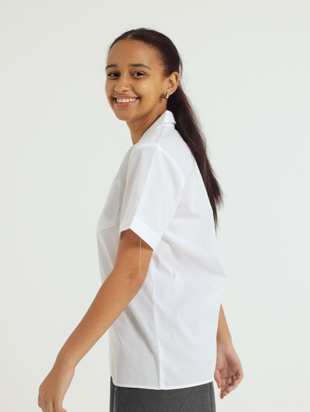 Unisex Open Collared Shirt - White