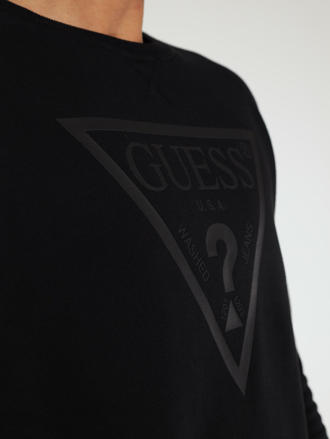 Unbrushed Fleece Sweat Top - Black