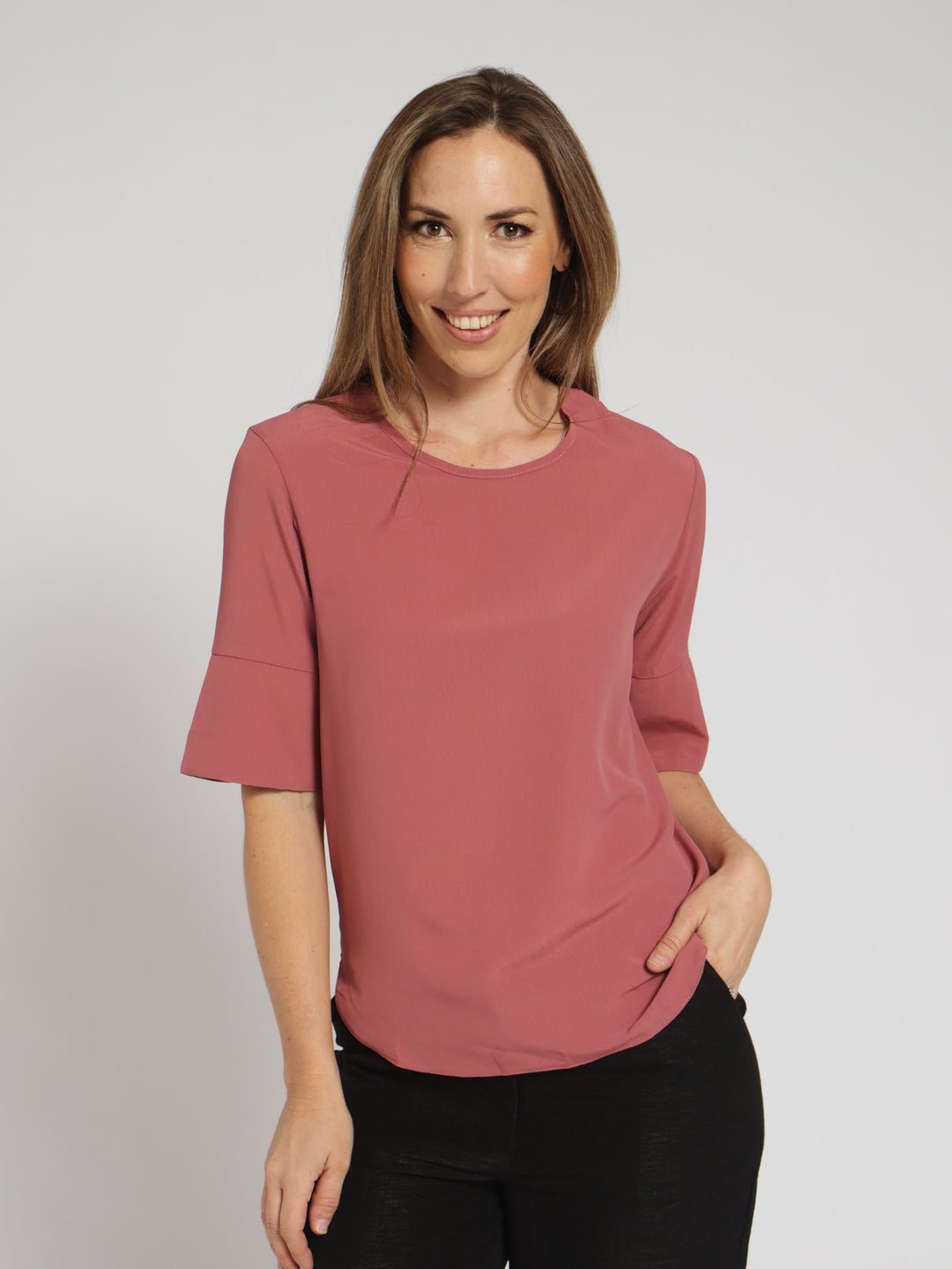 Button Detail Blouse - Dusty Pink