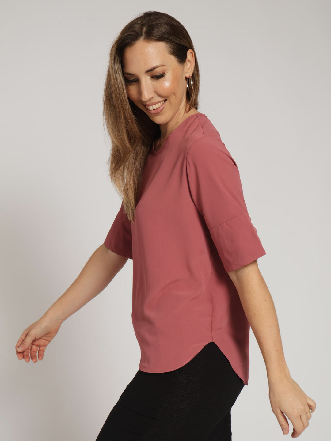 Button Detail Blouse - Dusty Pink