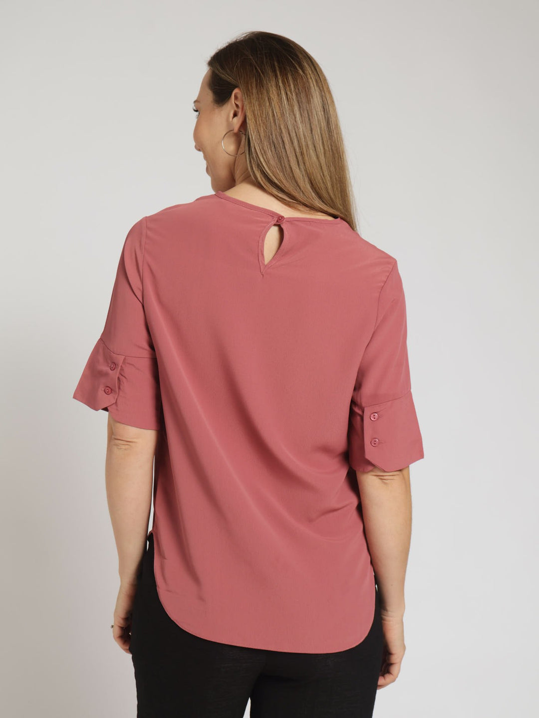 Button Detail Blouse - Dusty Pink