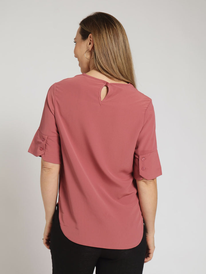 Button Detail Blouse - Dusty Pink