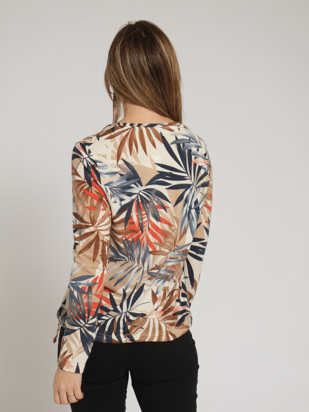 Long Sleeve Cut & Sew Top - Camel