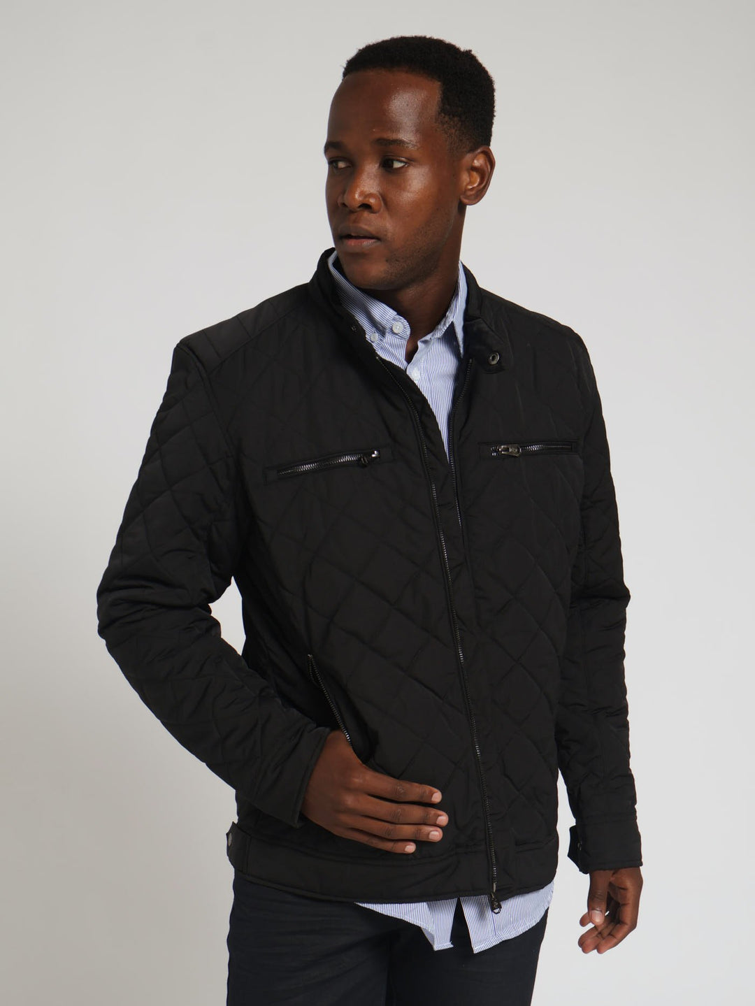 Quilted Barn Jacket - Black