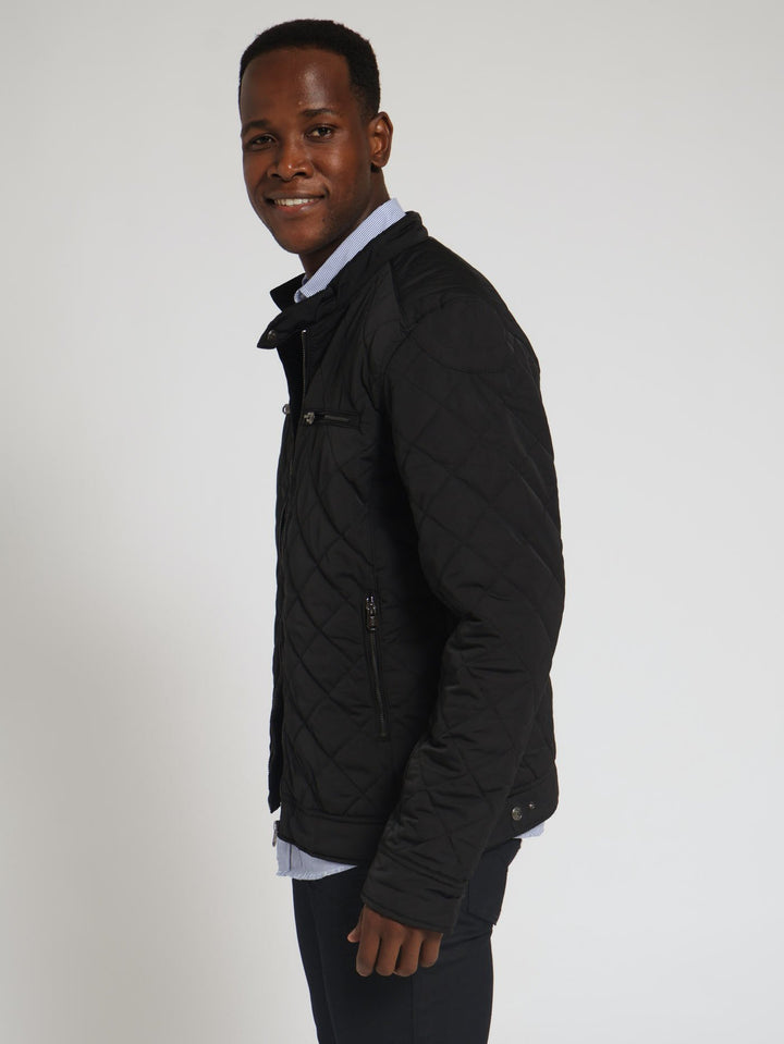 Quilted Barn Jacket - Black