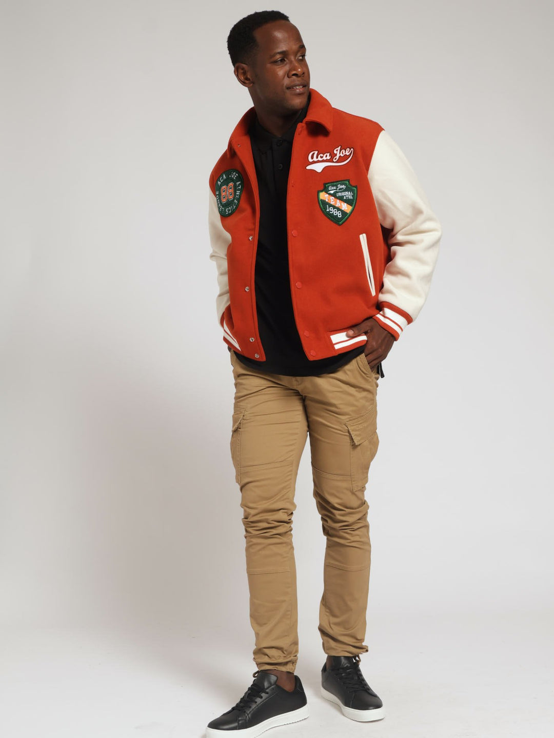 Melton Varsity Jacket - Burnt Orange