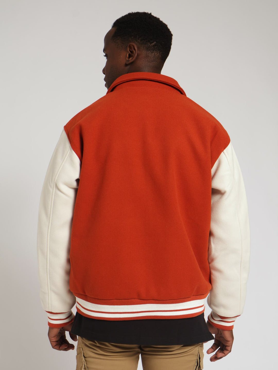 Melton Varsity Jacket - Burnt Orange
