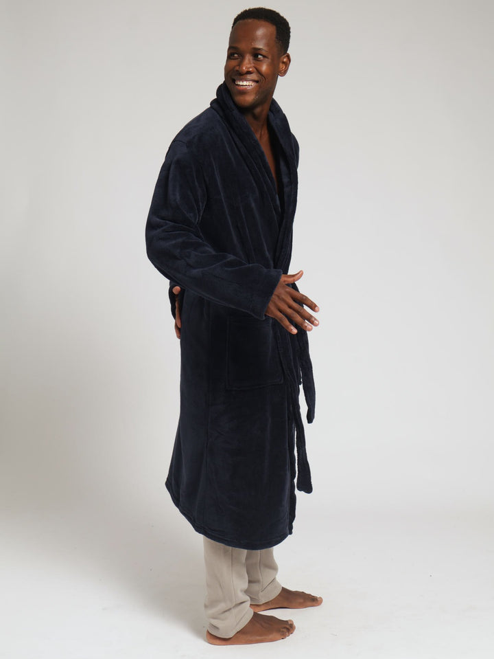 Plain Plush Gown - Navy