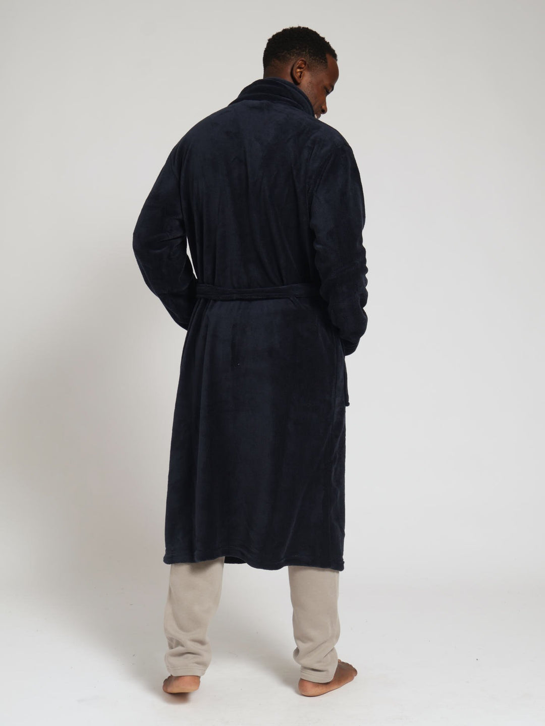 Plain Plush Gown - Navy