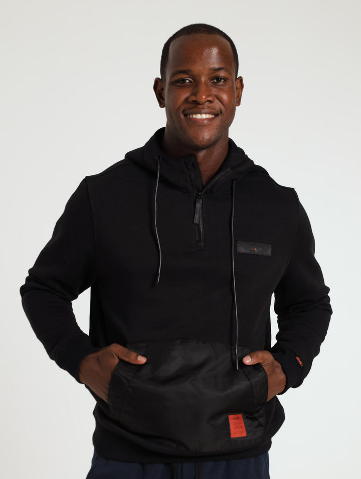 Hoody With Kangaroo Pocket - Black