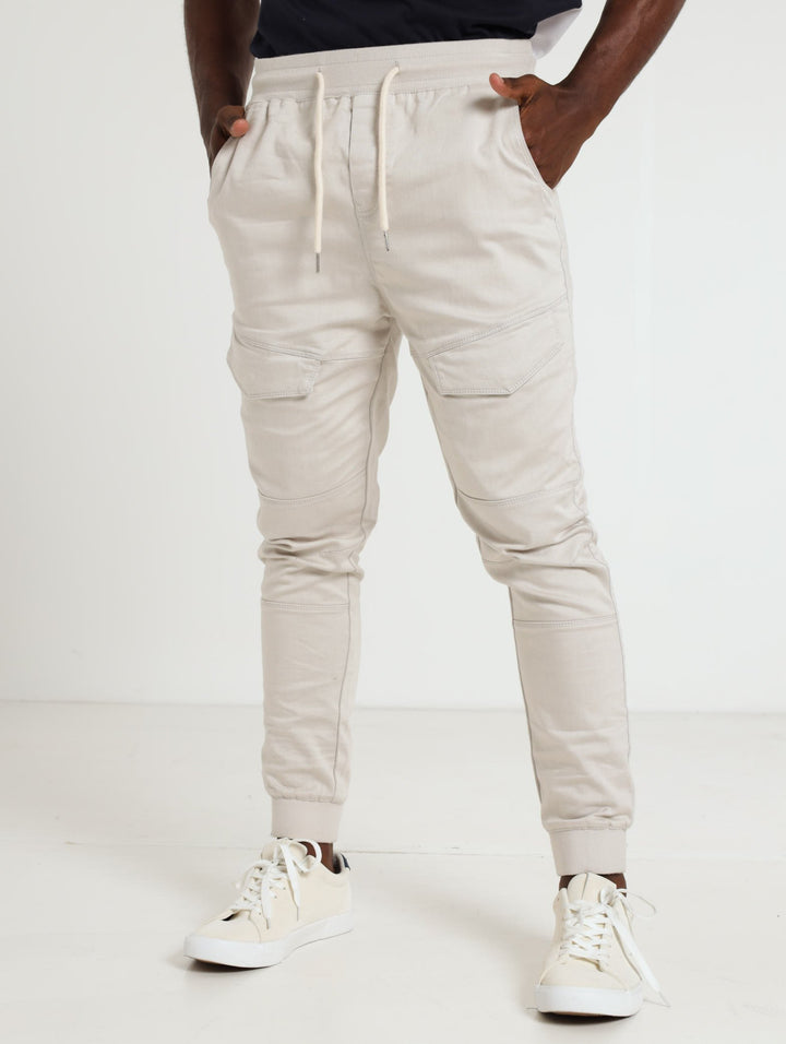 Soft Denim Joggers - Sand