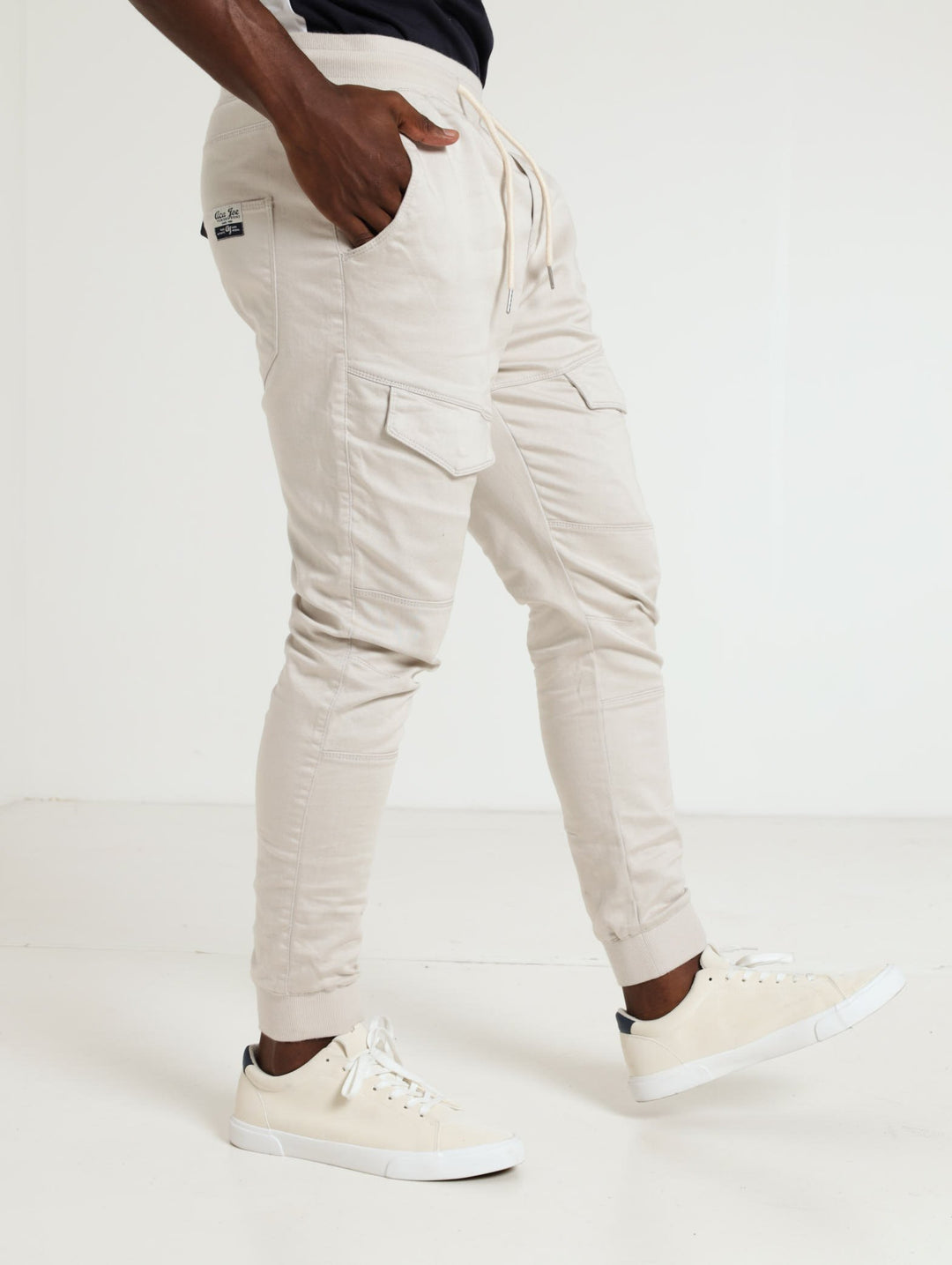 Soft Denim Joggers - Sand