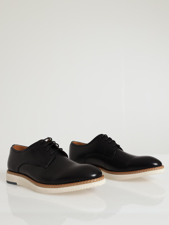 Smart Casual Leather Lace-Up - Black