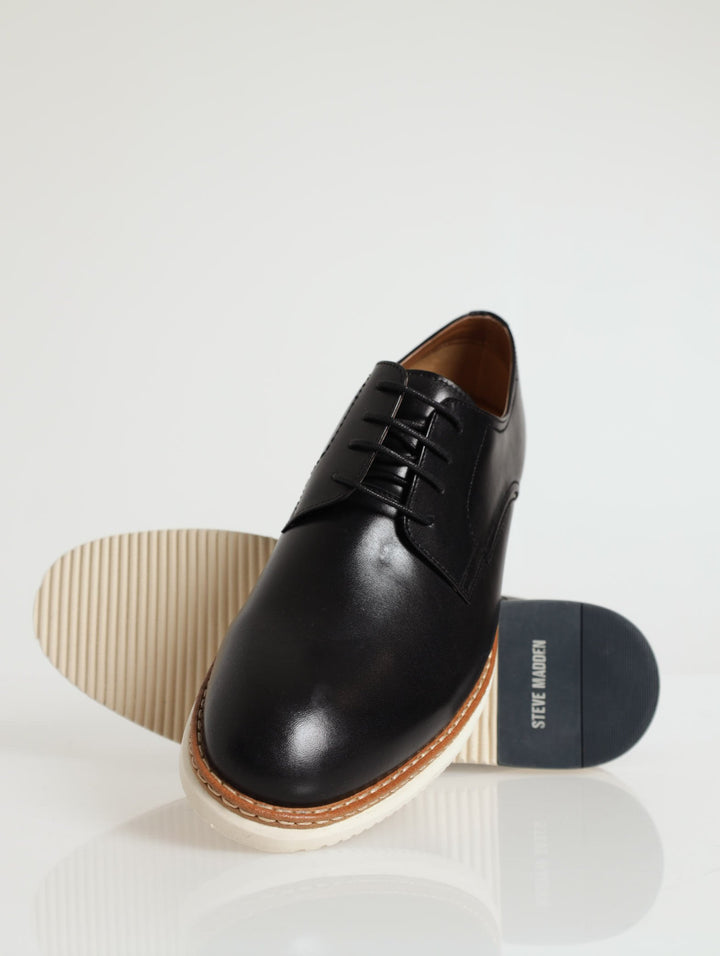 Smart Casual Leather Lace-Up - Black
