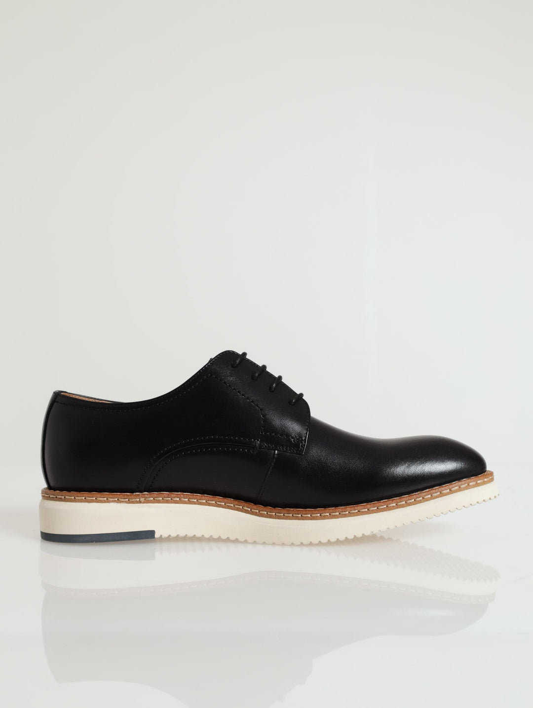 Smart Casual Leather Lace-Up - Black