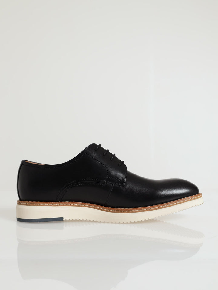 Smart Casual Leather Lace-Up - Black