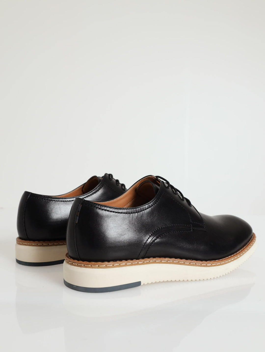 Smart Casual Leather Lace-Up - Black