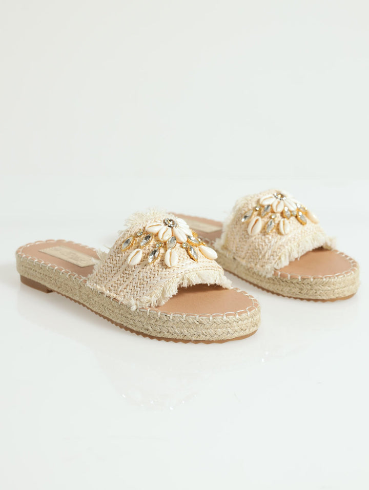 Cassia Espadrille Mule Sandal - Nude