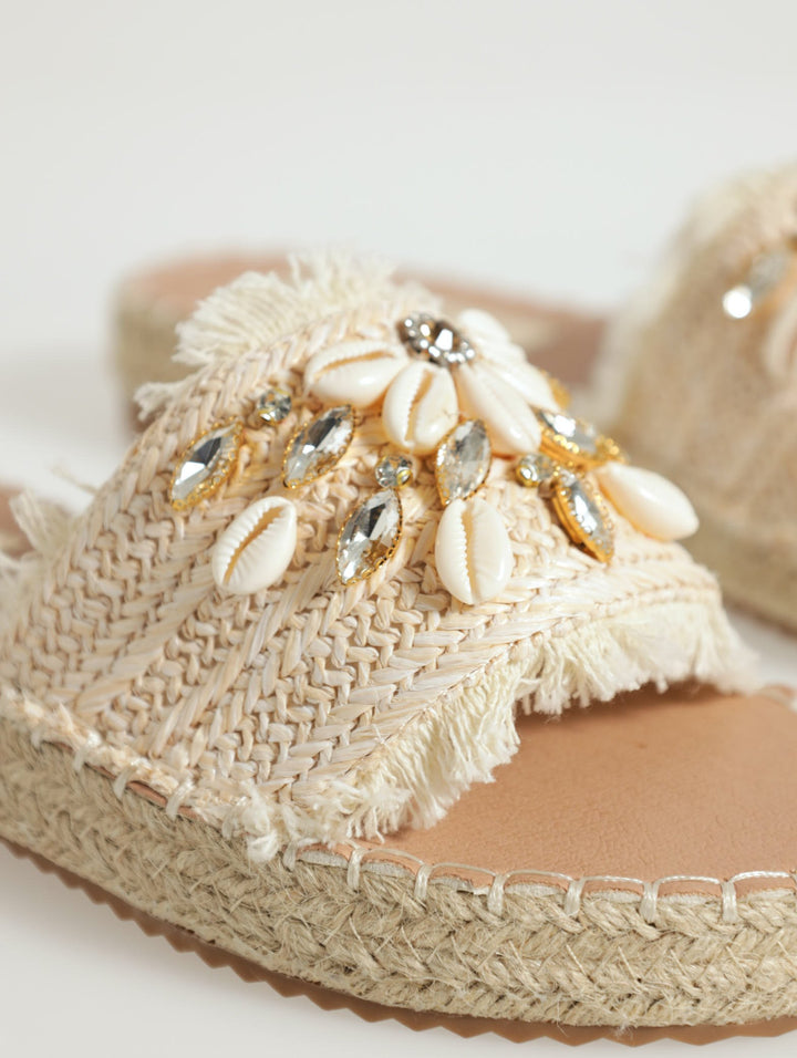 Cassia Espadrille Mule Sandal - Nude