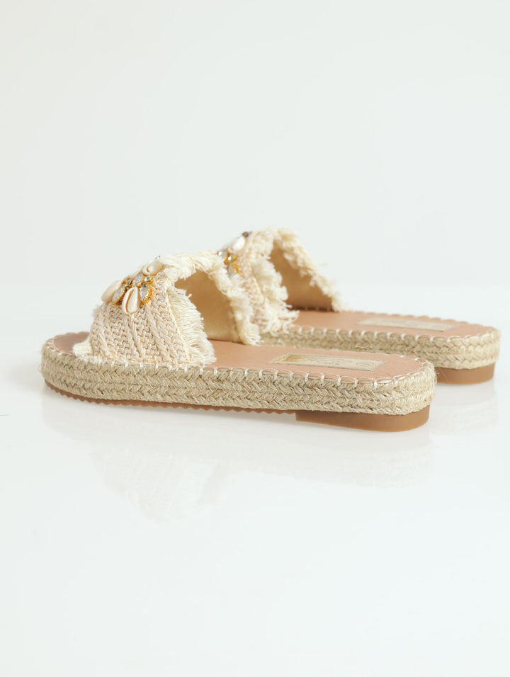 Cassia Espadrille Mule Sandal - Nude