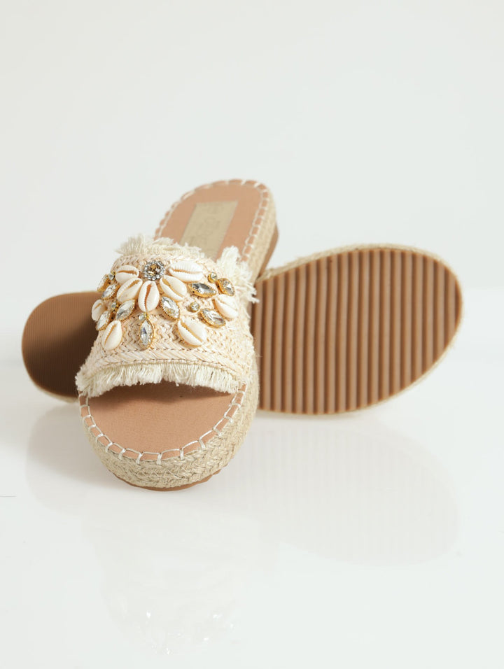 Cassia Espadrille Mule Sandal - Nude