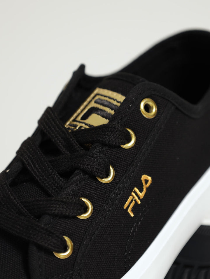 Bianca Lace Up Canvas Sneaker - Black/White