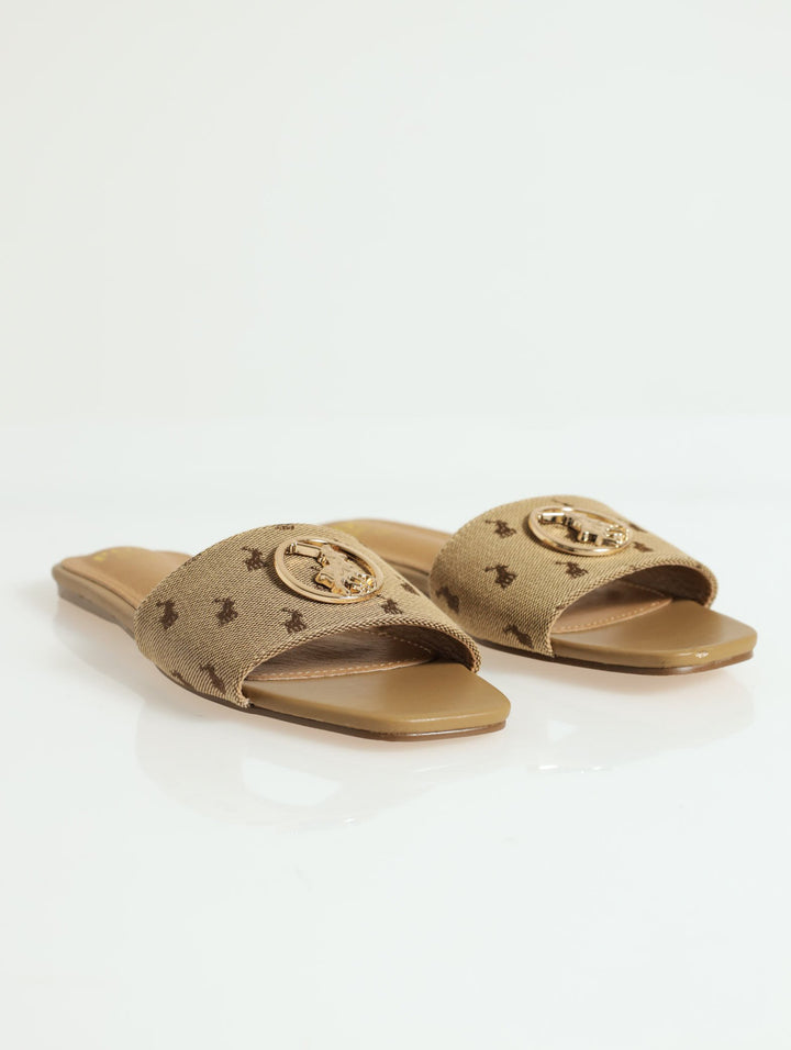 Monogram Mule Sandal - Stone