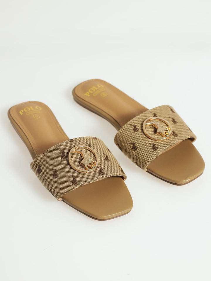 Monogram Mule Sandal - Stone