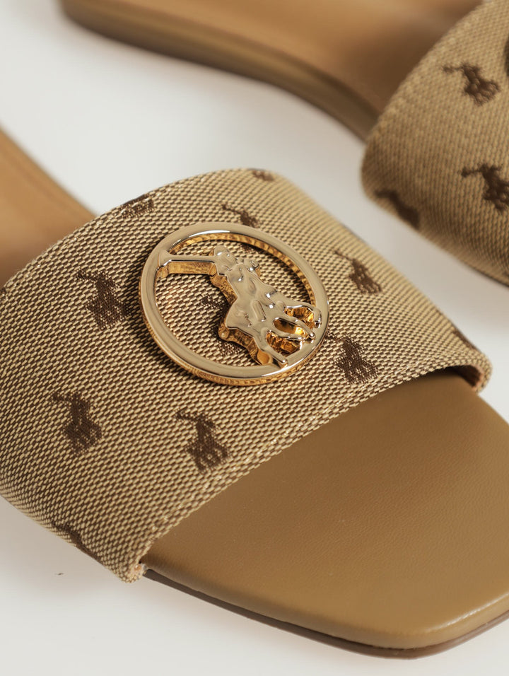 Monogram Mule Sandal - Stone