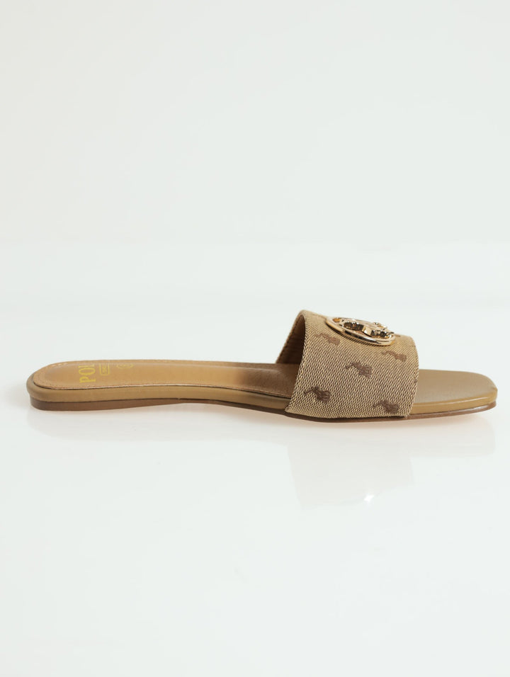Monogram Mule Sandal - Stone