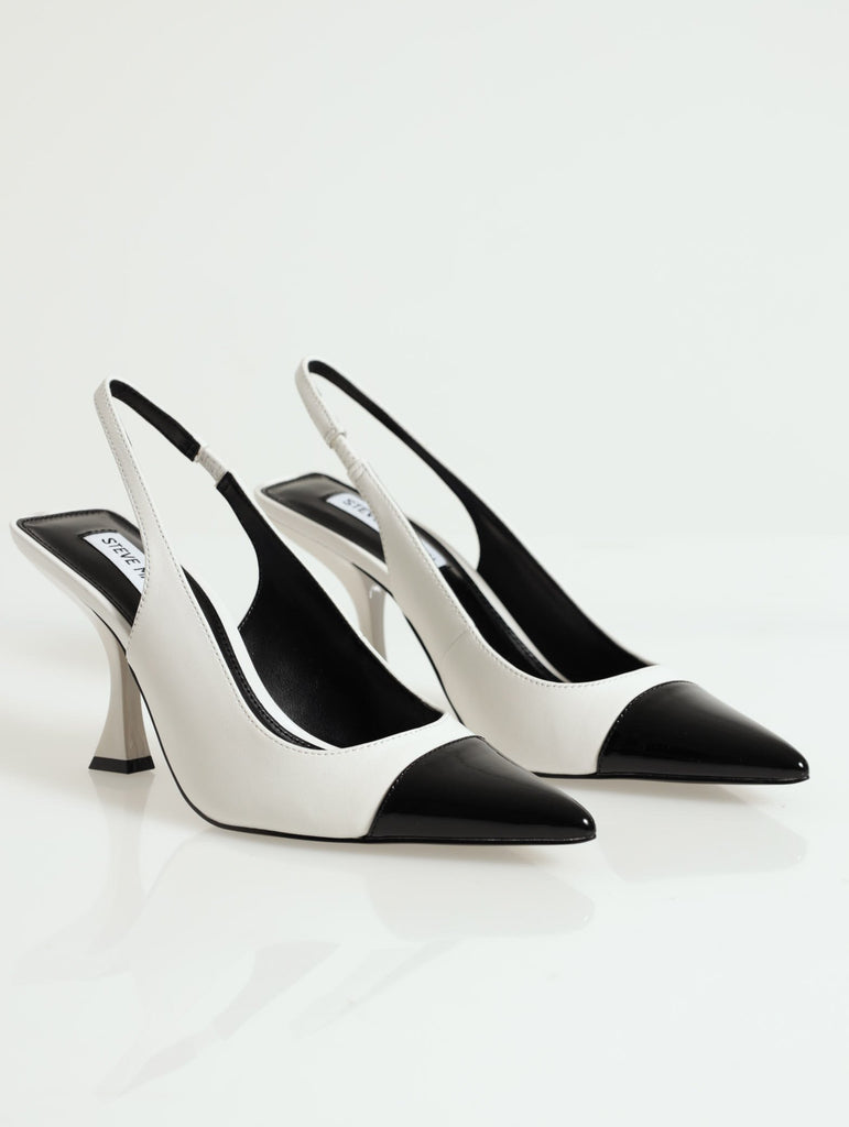 Ladies Niles Pointed Toe Slingback Heel White/Black – Edgars