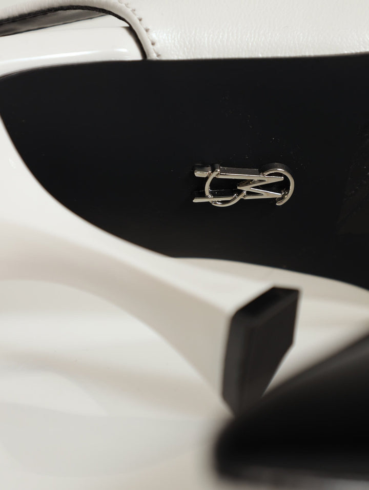 Niles Pointed Toe Slingback Heel - White/Black