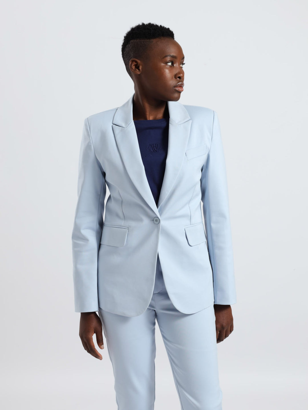 Navy Suit Light Blue Blazer Womens Outfit Light Blue Blazer Outfit