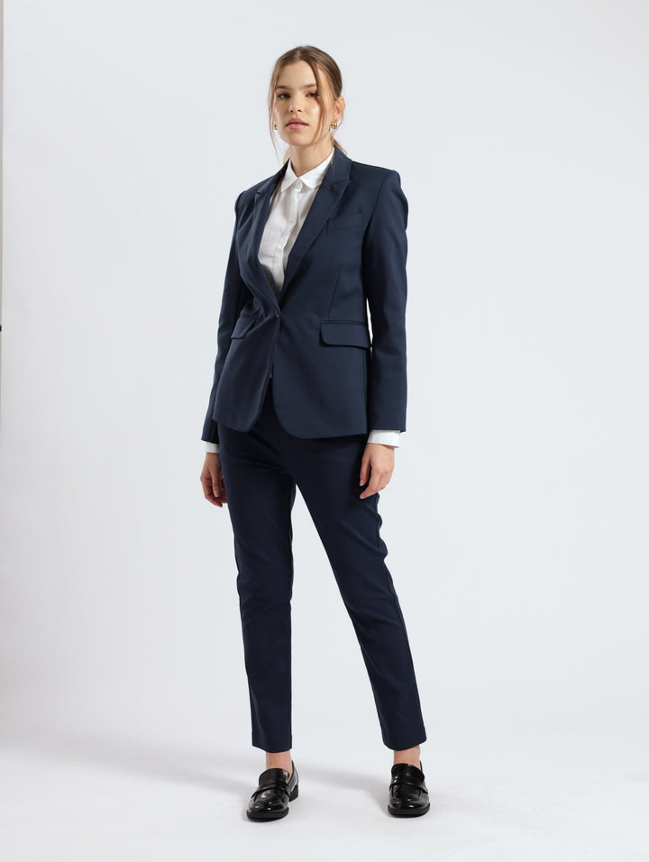 Core Lined Blazer Suit Jacket - Blue