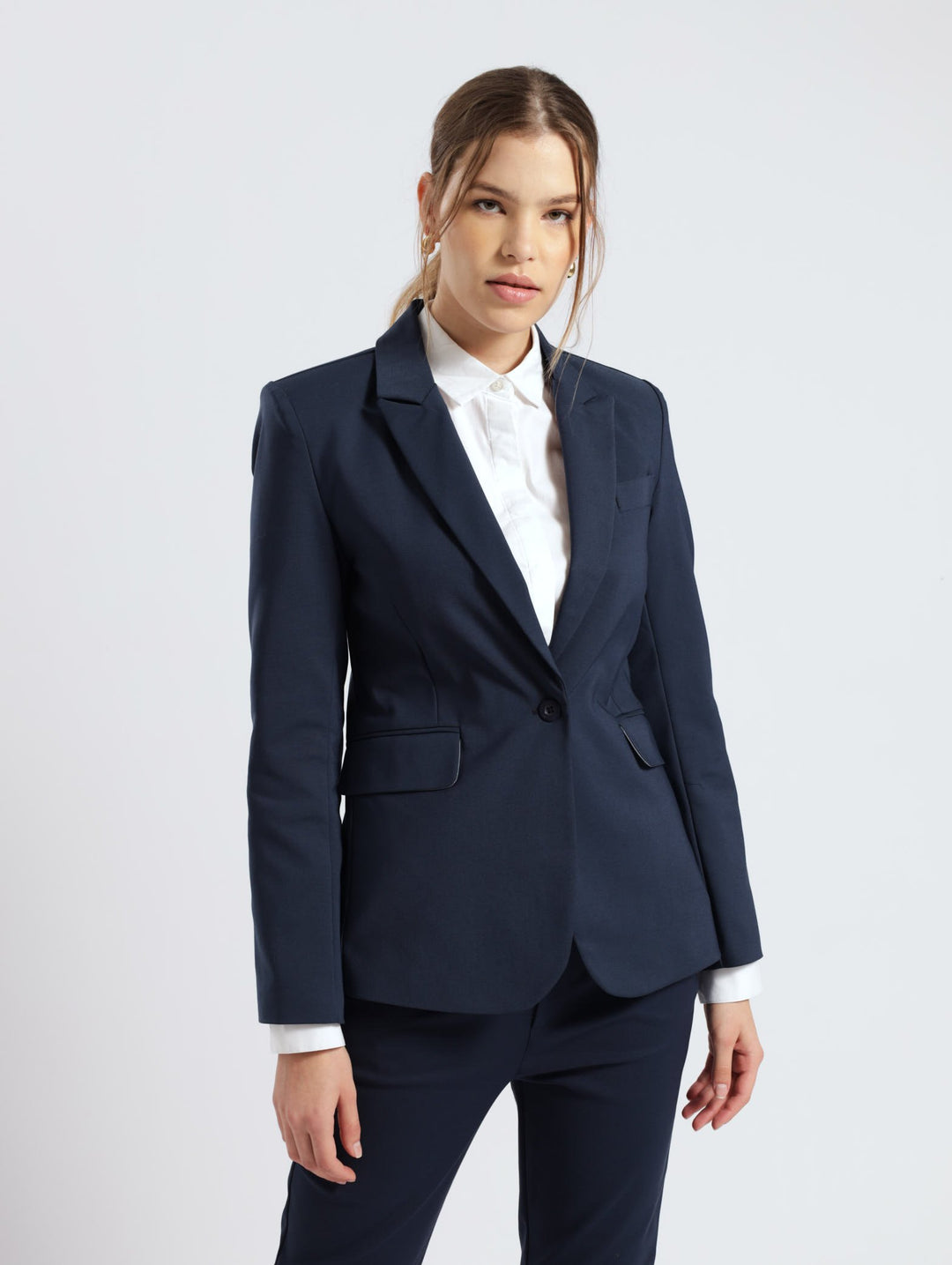 Core Lined Blazer Suit Jacket - Blue