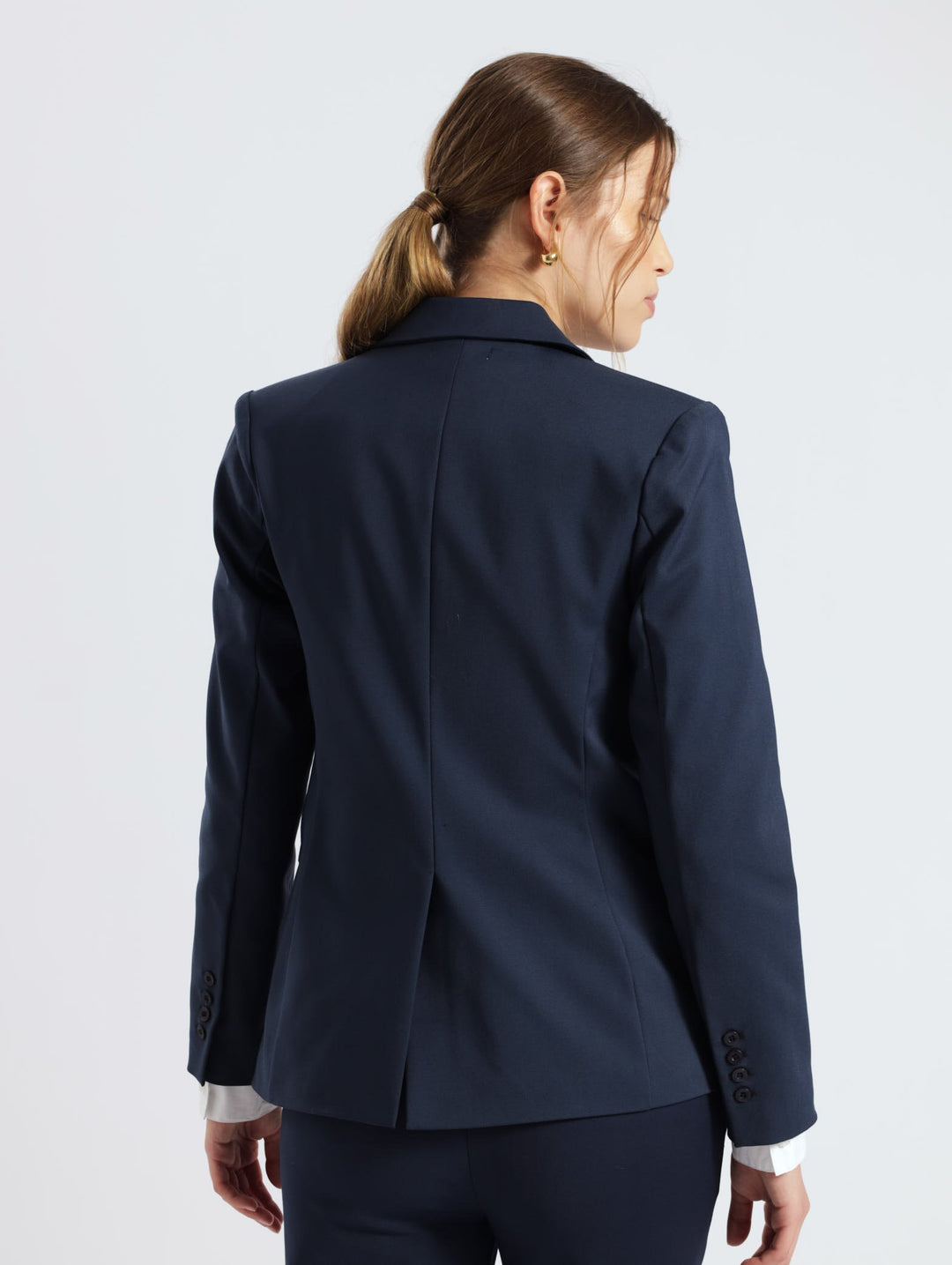 Core Lined Blazer Suit Jacket - Blue
