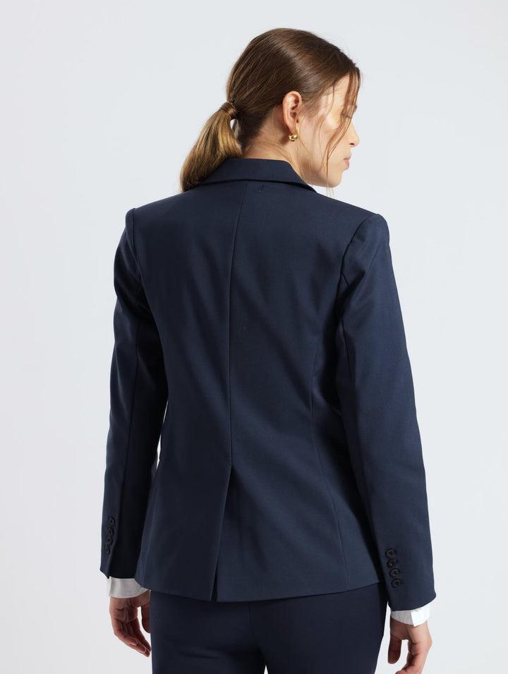 Core Lined Blazer Suit Jacket - Blue