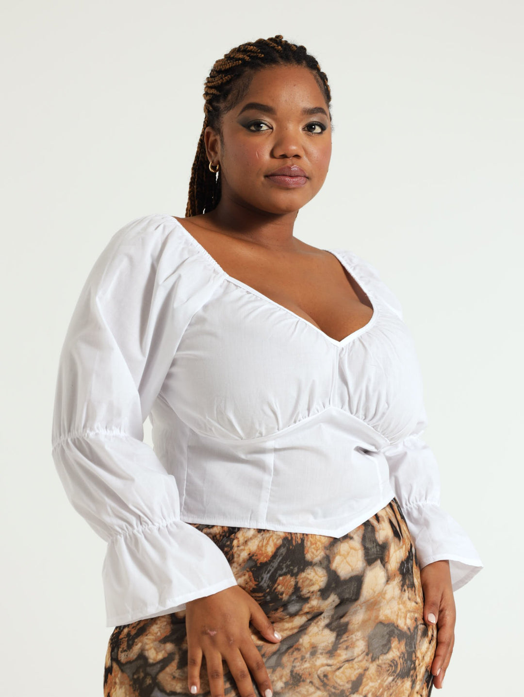 Poplin Corset Top - White