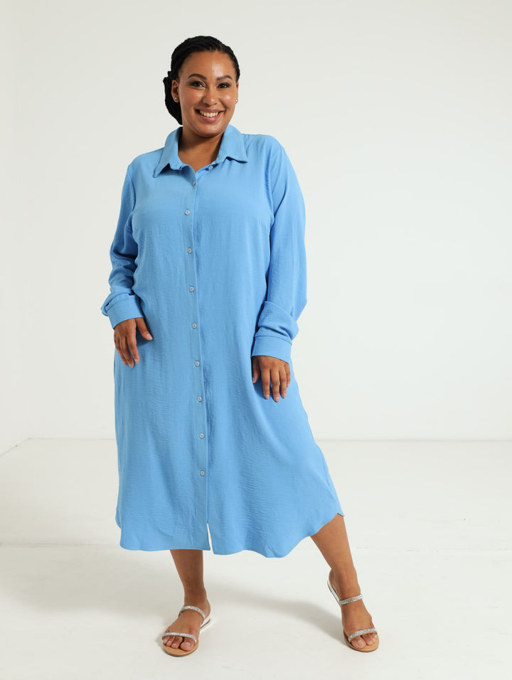 Shirt Dress - Blue