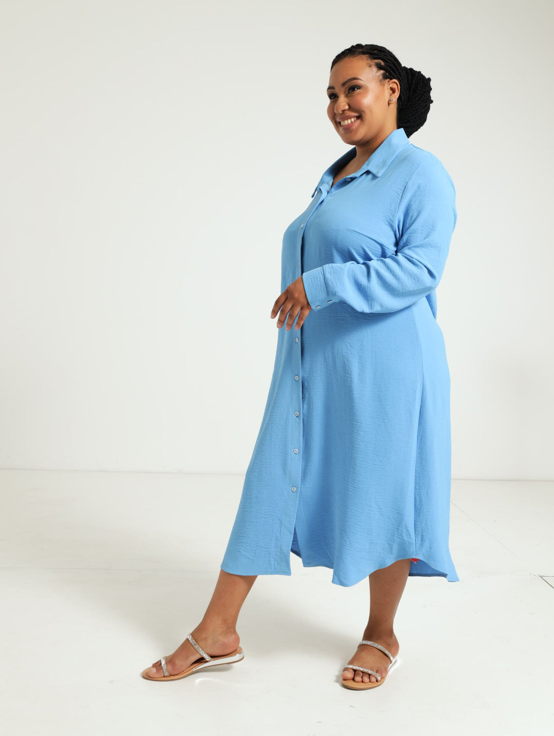 Shirt Dress - Blue