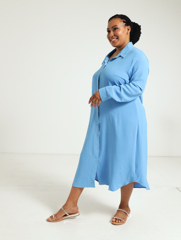 Shirt Dress - Blue