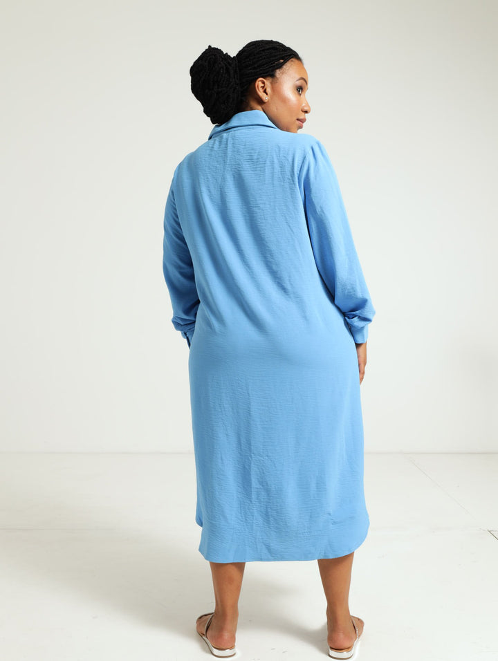 Shirt Dress - Blue