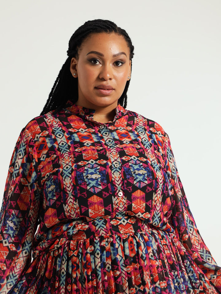 Button Down Chiffon Shirt